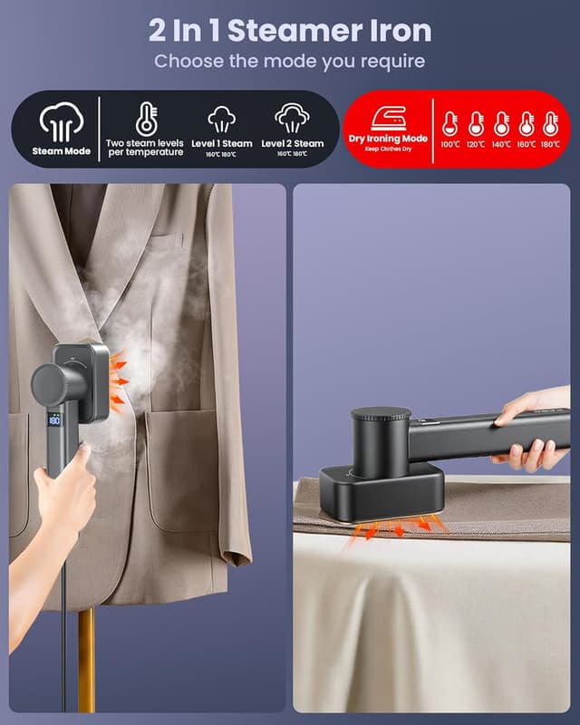 Detalle 2 de PKBD Travel Steamer 1000W handheld steamer