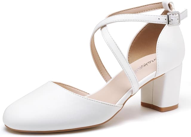 Thumbnail 6 de Greatonu Women’s Low Block Heeled Dress Pumps with Cross Strap (2.5-Inch Heel)