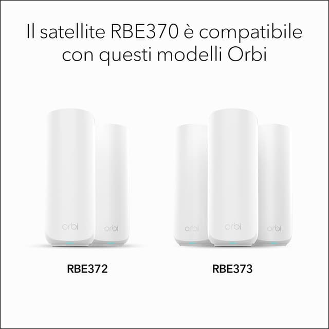 Detalle de NETGEAR Orbi Serie 370 WiFi 7 Mesh Satellite (RBE370) fino a 3,6 Gbps, fino a 120 m²