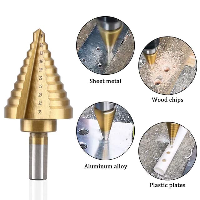 Detalle 2 de flintronic Foret étagé 5PCS pour 5 à 35 mm