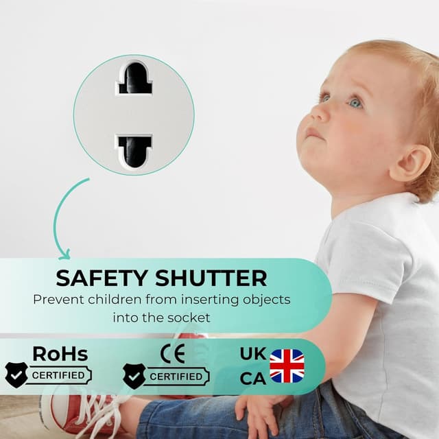 Detalle de 2 Pack UK Electric Toothbrush & Shaver Plug Adapter (2-Pin to 3-Pin) with 1A Fuse & Safety Shutters – for Oral-B, Braun, Philips & more