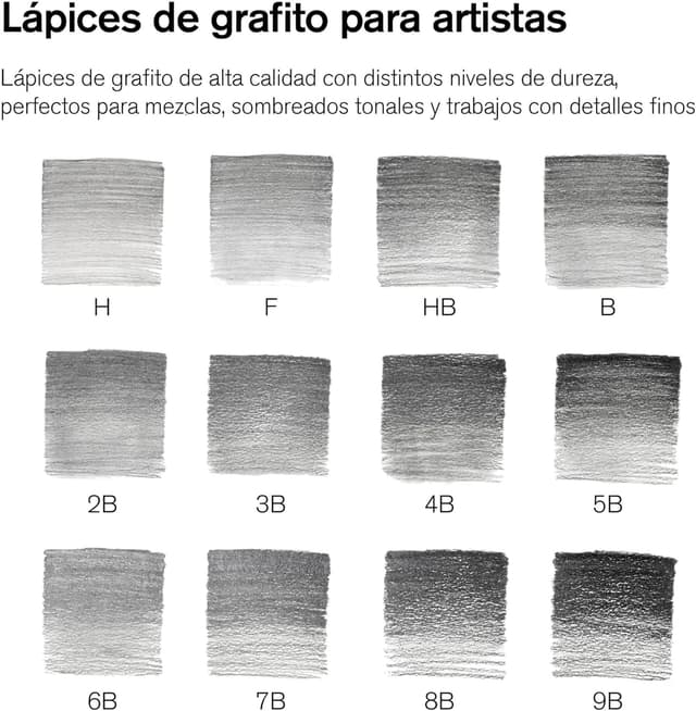 Detalle de Winsor & Newton Studio Collection - 12 Lápices de Grafito Suaves ✏