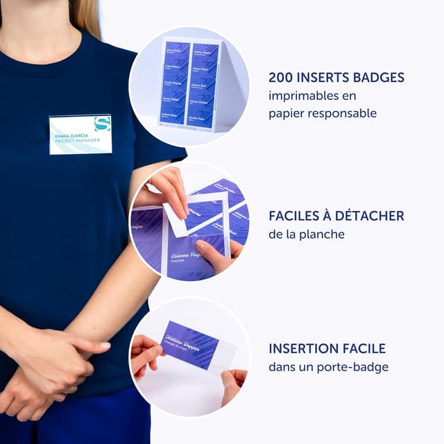 Detalle 2 de AVERY Pochette 200 inserts badges 90x54