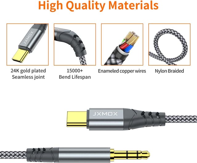 Thumbnail 5 de JXMOX USB C to 3.5mm Aux Cable 4ft