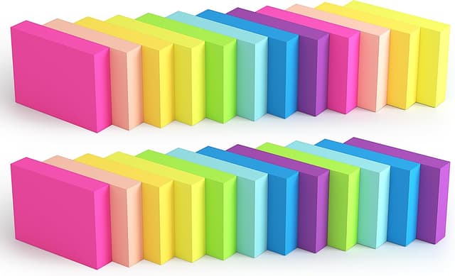 Detalle de 24 Pads Mini Sticky Notes (1.5 × 2 inch / 38 × 51 mm) Bright Colours, removable adhesive notes