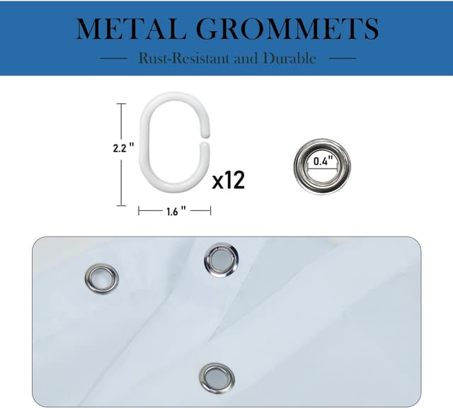 Detalle de LIVETTY Shower Curtain 180×180cm, water-repellent