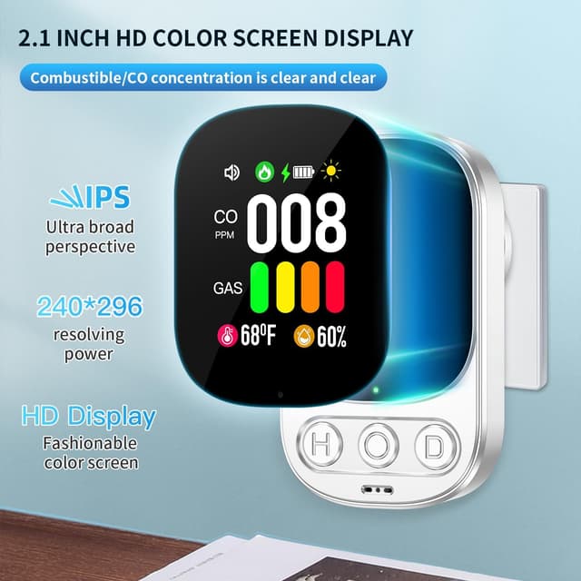 Thumbnail 5 de Gedsffati HD08-G Rilevatore gas e monossido di carbonio per casa 🏠
