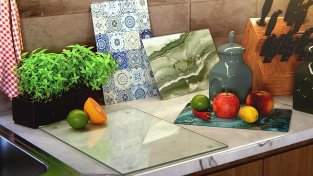 Detalle 1 de ALLboards Transparent Glass Chopping Board 40x30 cm 🍽