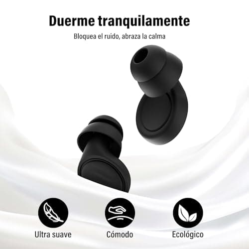 Thumbnail 4 de Tapones oidos ruido dormir, tapones oidos cancelacion de ruido Reutilizables con 7 pares de almohadillas de silicona, tapones para dormir para estudiar, concentrarse, viajar y asistir a conciertos