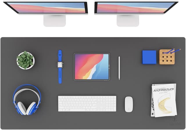 Detalle de K KNODEL Tischunterlage für Schreibtisch & Laptop, doppelseitig (Dunkelgrau/Schwarz), 60 x 120 cm, wasserdicht