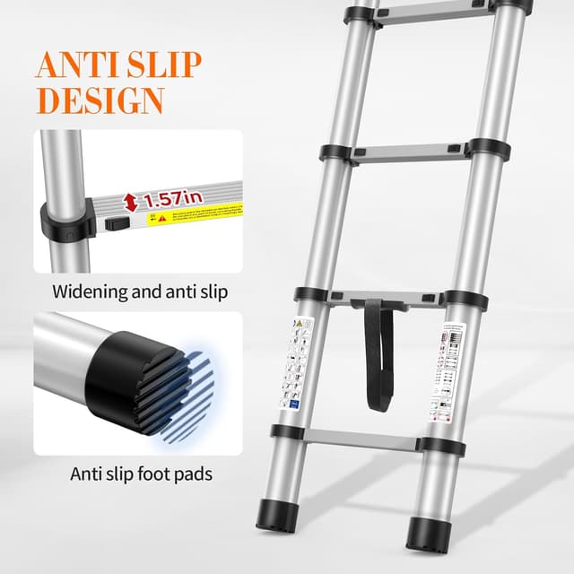 Detalle de POONO 16.5FT heavy-duty telescoping ladder