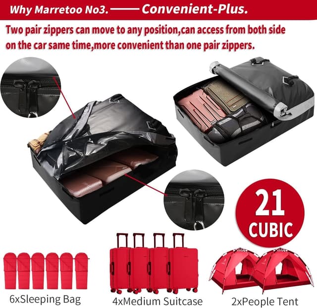 Detalle de Marretoo 21 Kubikfuß Dachbox faltbar