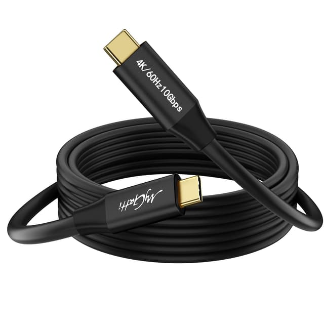 Detalle de Mygatti USB-C 3.1 Gen2 Kabel 10 Gbps, 5 m – 4K@60 Hz, 100 W (5A) und Daten/Video/Laden