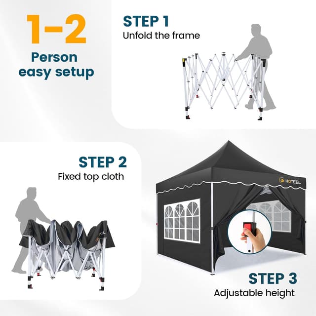 Thumbnail 3 de Hoteel Tonnelle Pliante 3x3 Imperméable Noir
