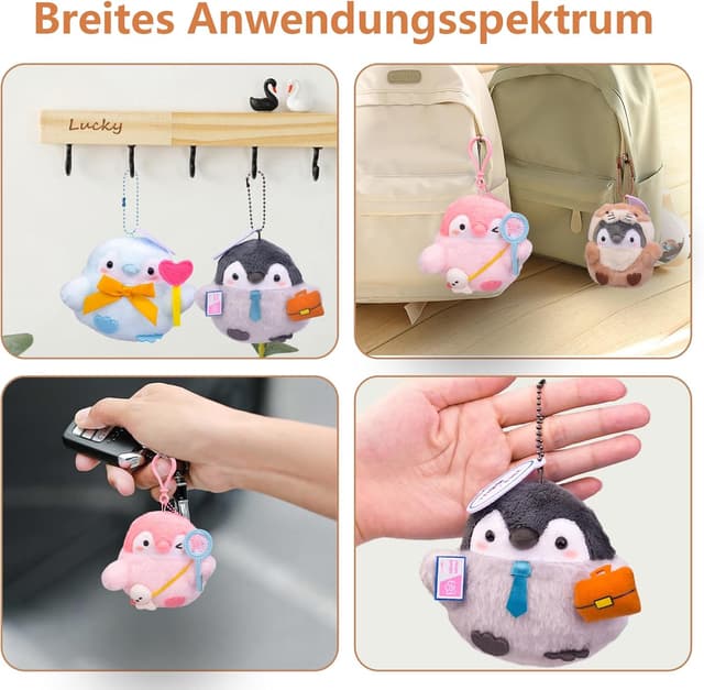 Detalle de Pinguin Plüsch Schlüsselanhänger 8x7x9 cm