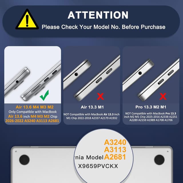 Thumbnail 1 de MOSISO MacBook Air 13.6-inch Case Crystal Clear