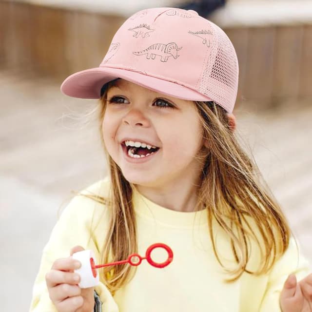 Detalle 2 de DRESHOW Toddler Baseball Cap & Sun Hat (cotton/polyester, dinosaur & solid designs) – adjustable kids’ cap