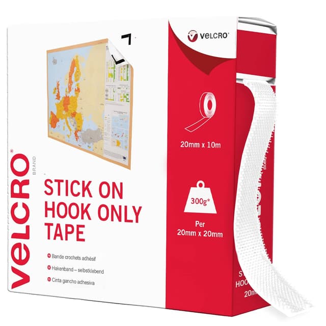 Thumbnail 6 de VELCRO Brand Cinta bucle adhesive 20mm x 10m Blanco