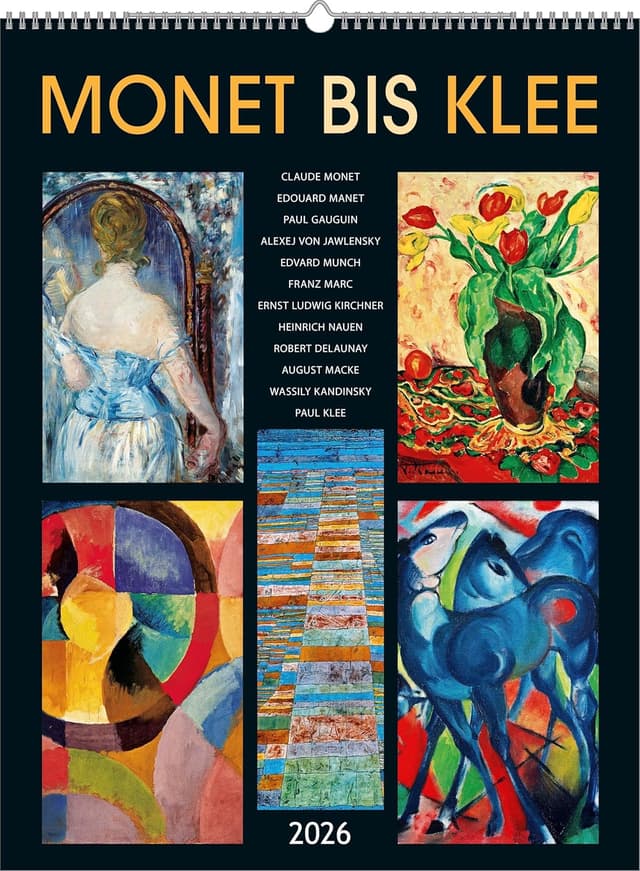Detalle de Alpha Edition Kunstkalender 2026 „Monet bis Klee“ – Wandkalender 42×56 cm