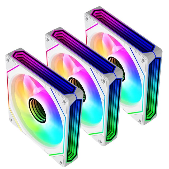 Detalle de TZMRIT Prism 6 Pro 120 mm RGB-Lüfter mit drei „Infinity Mirror“-Seitenlicht (ARGB 5V 3-Pin, PWM 4-Pin)