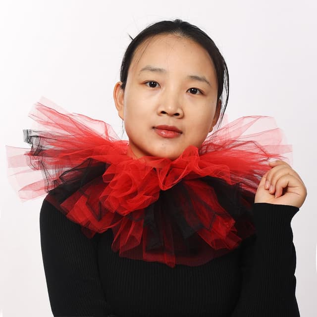 Detalle 2 de Blessume Victorian Ruffle Collar Renaissance Mesh Clown Collar (Layered Neck Ruff)
