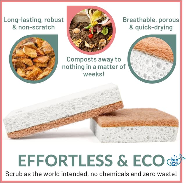 Thumbnail 3 de bioGo White 12 Pack Biodegradable Sponges