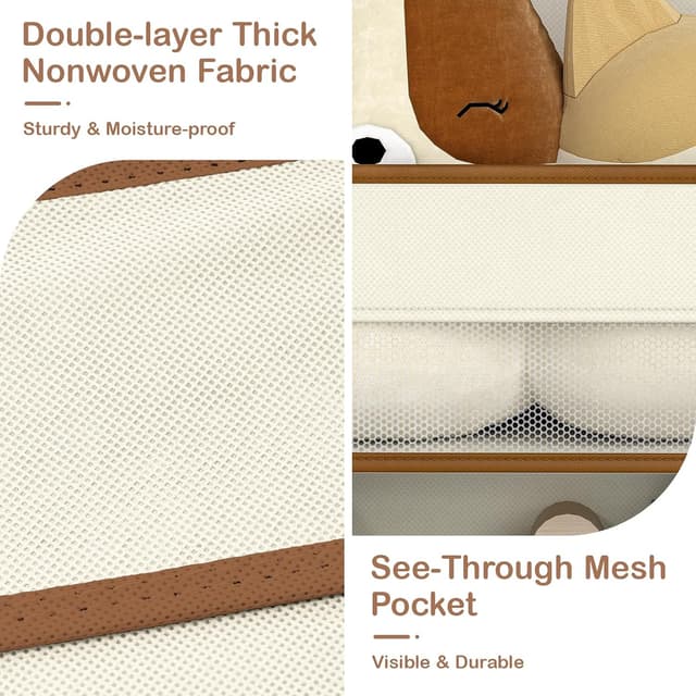 Detalle 2 de LAMU 5-Etagen Tür-Organizer zum Hängen – schwingungssicherer Schrank-Organizer für Kinderzimmer & Bad, Beige