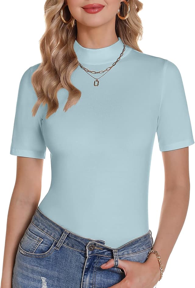 Thumbnail 6 de Totatuit Damen Rollkragen T-Shirt Kurzarm