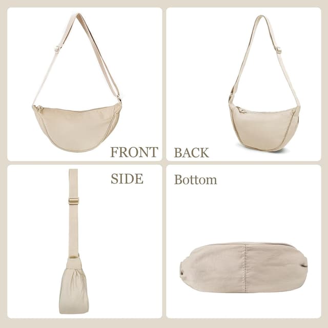 Detalle 1 de Uwiyo Crescent Bag for Women – Nylon dumpling-style crossbody with adjustable strap