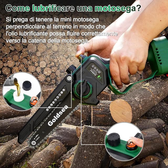 Thumbnail 6 de Mini Motosega Goldsea 6 pollici 8000mAh