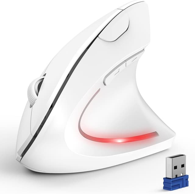 Detalle de TECKNET ergonomische vertikale Bluetooth-Maus mit 3 Geräten (BT+BT+USB) und 6 DPI-Stufen