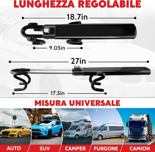 Thumbnail 6 de Tevlaphee Blocca Sterzo Automobile 3 chiavi 🔒