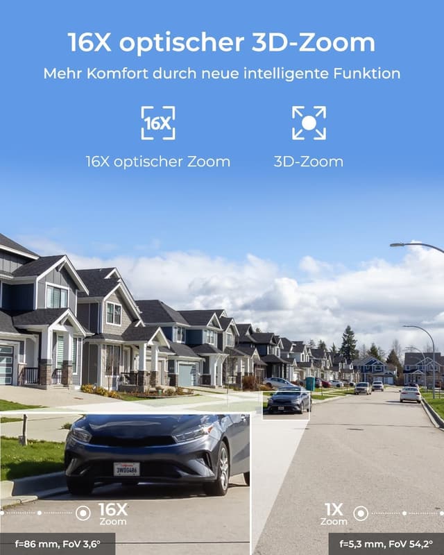 Detalle 2 de Reolink Smart RLC-823S2 PTZ-Dome-Kamera (4K/8MP) mit 16X 3D-Zoom, Color-Nachtsicht und 2-Wege-Audio