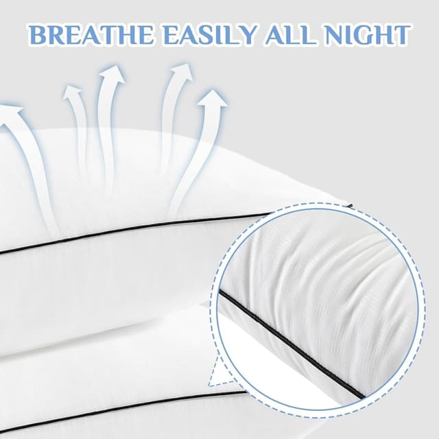 Detalle de JOLLYVOGUE Standard Pillows Set of 4 for sleep