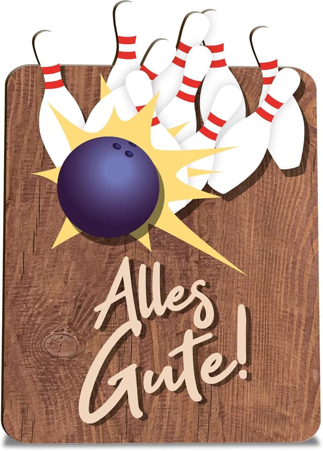 Imagen de Kegeln Geschenk Bowling Holzkarte en OfertitasTOP