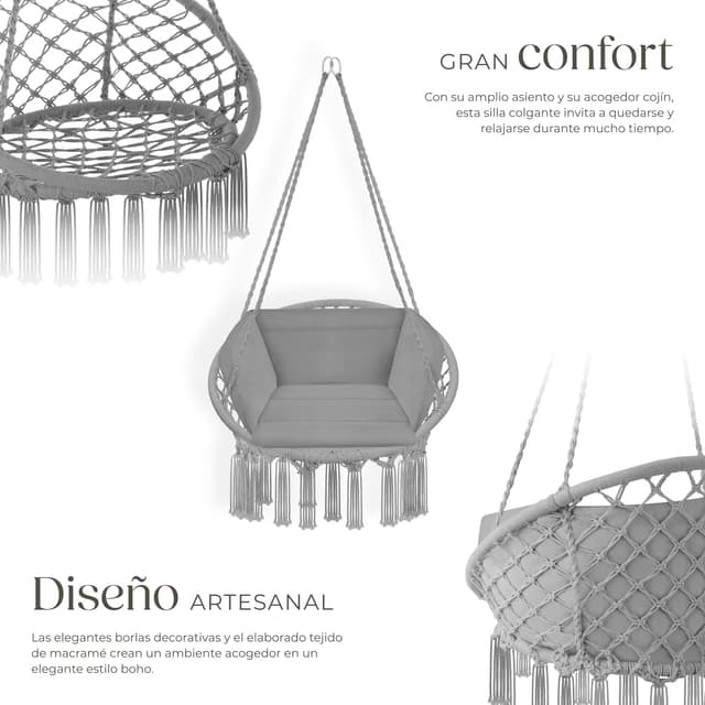 Thumbnail 2 de tectake Columpio Jardín Exterior Silla Colgante