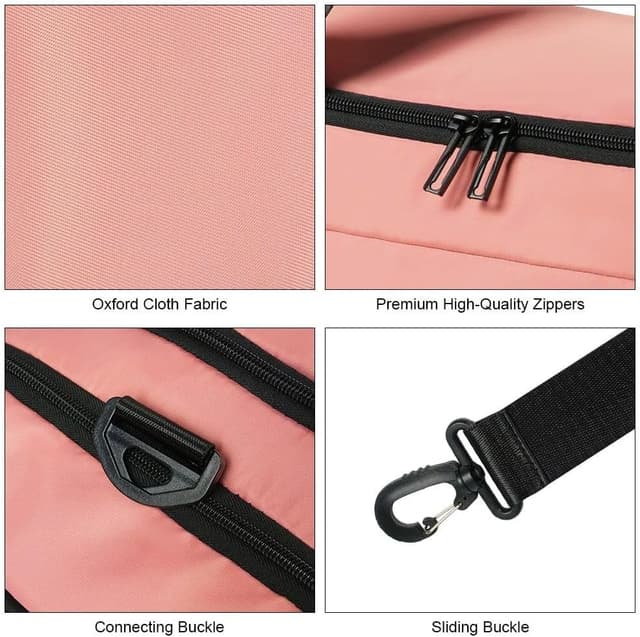 Detalle 2 de Flintronic 65L borsa da viaggio impermeabile leggera con tracolla (rosa) – fine settimana e palestra
