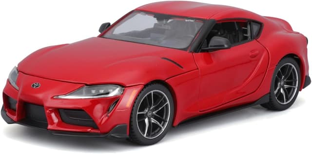 Detalle de Maisto Toyota GR Supra (rot) Modellauto 1:24 im Metall-Spritzguss – mit beweglichen Türen, Motorhaube und Lenkrad