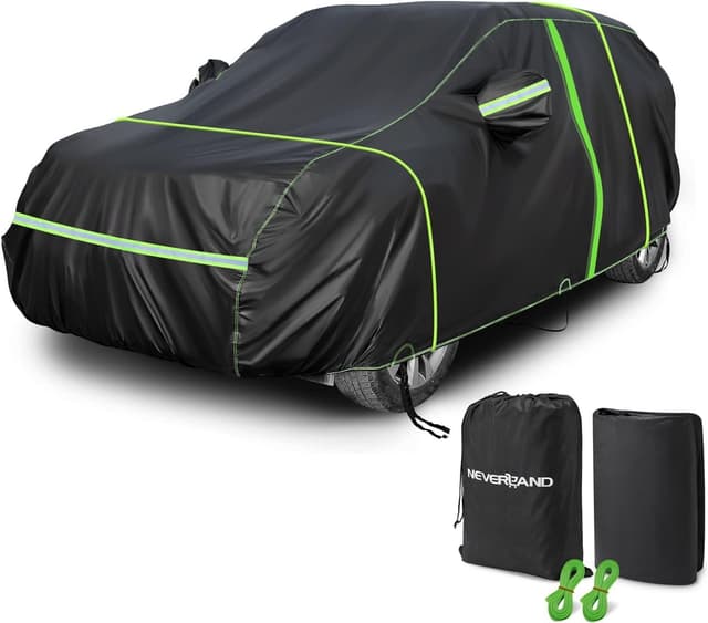 Detalle de NEVERLAND Autoabdeckung SUV Vollgarage M (455 x 185 x 170 cm) – wasserdichte PEVA-Pkw-Abdeckplane mit Reißverschluss