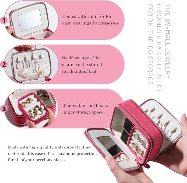 Thumbnail 2 de BS-MALL Travel Jewelry Box: Sleek Organizer for Rings & Necklaces 🧿