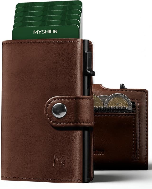 Detalle de MYSHION Mens Wallet with Coin Pocket 11-card đź§ľ