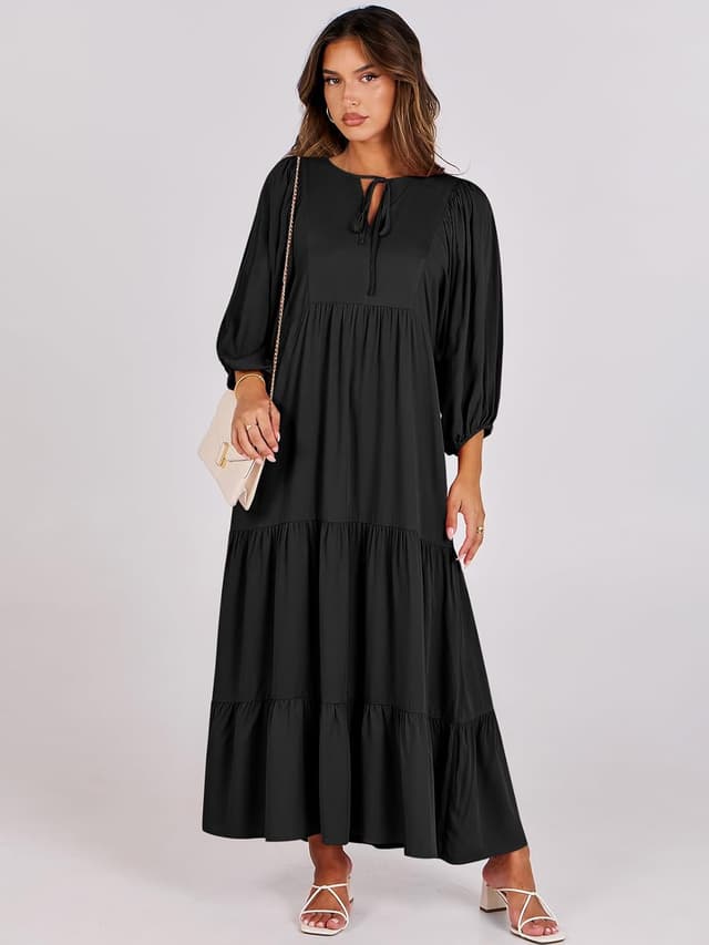 Thumbnail 5 de ANRABESS Boho Maxi Dress V Neck S