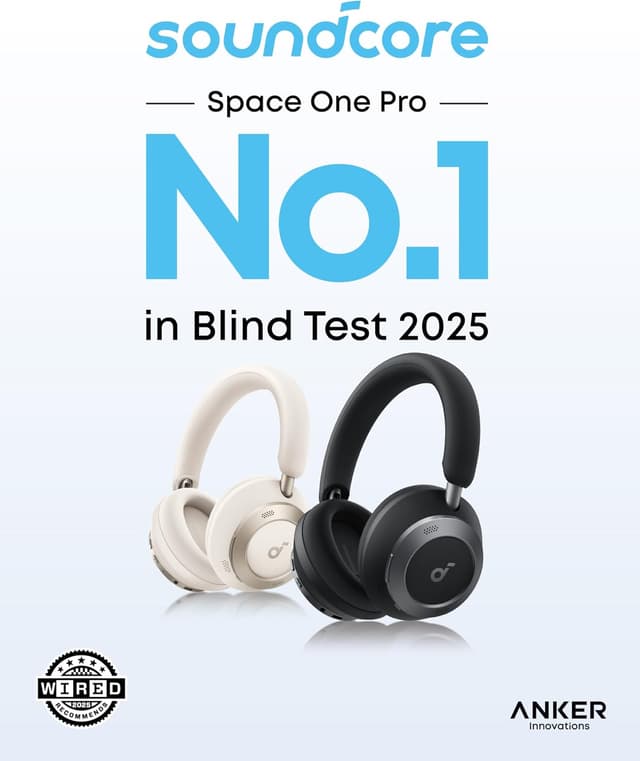 Detalle 2 de soundcore Space One Pro by Anker adaptive active noise cancelling headphones