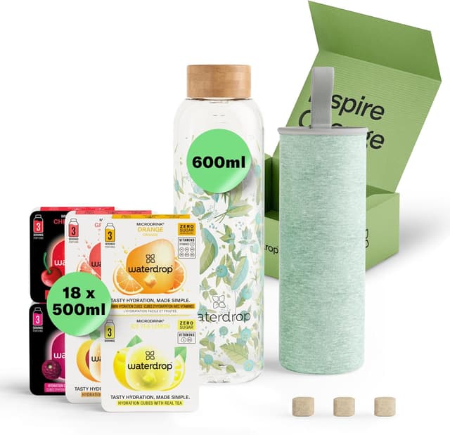 Imagen de waterdrop Flasche Glas 600 ml mit Drops en OfertitasTOP