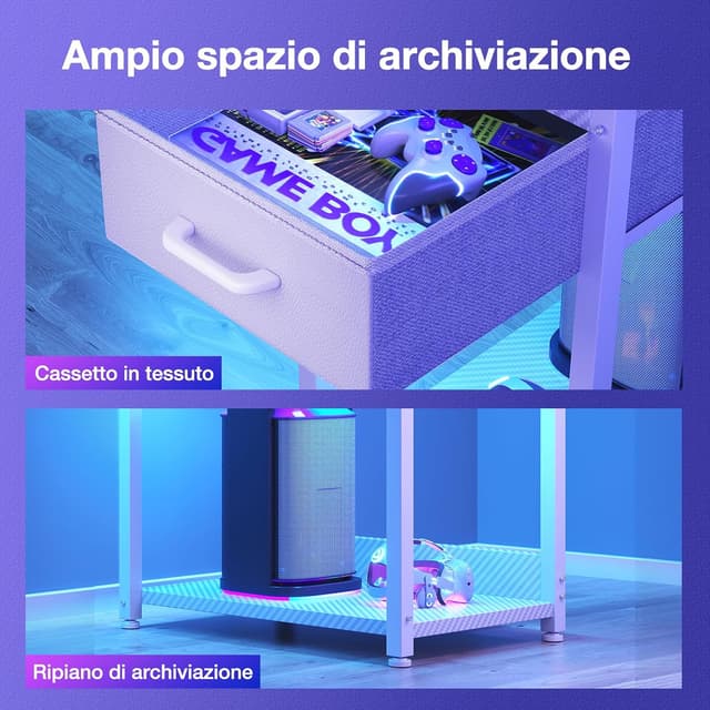 Thumbnail 5 de Coleshome Scrivania Gaming LED 120×48cm