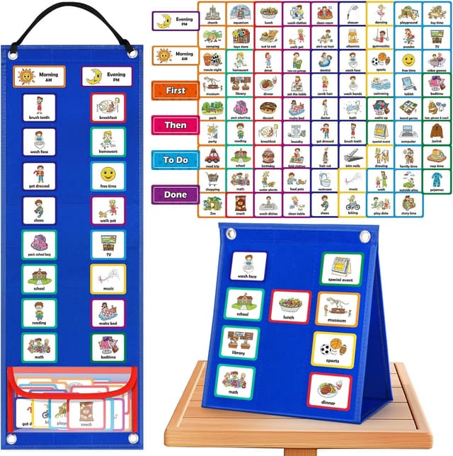 Detalle de Visual Timetable Children Daily Routine Chart 86 PECS