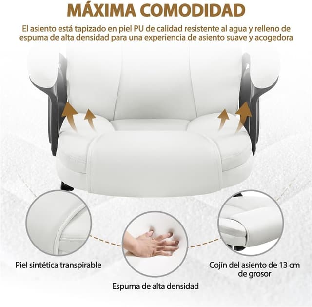 Thumbnail 6 de Yaheetech Silla Oficina Piel Sintética Ergonomica