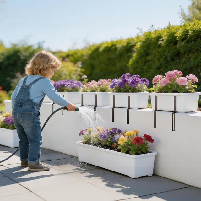 Thumbnail 6 de 2er H-Form Blumenkastenhalterung (ohne Bohren) passend für Blumenkästen 15–23 cm