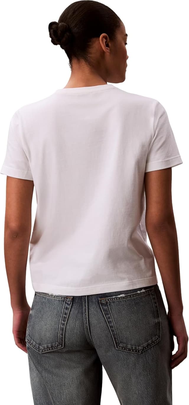 Detalle 2 de Calvin Klein SS Woven Label Classic Fit Tee da donna (Lv047f227g) – maglietta in stile classico