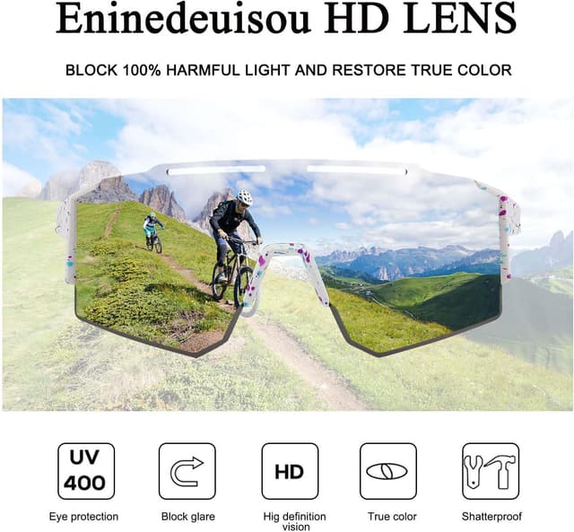 Thumbnail 6 de Eninedeuisou Fahrradbrille mit UV400-Schutz, Anti-Fog Belüftung und verstellbaren Nasenpads